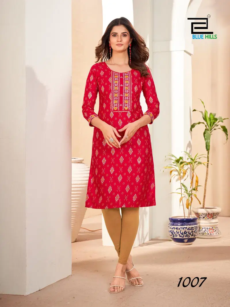 Royal Queen By Blue Hills Rayon Designer Kurti Wholesale Price In Surat
